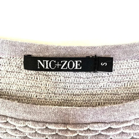 Nic + Zoe Heartthrob Scallop Colorblock Crewneck Sweater Size Small - Picture 4 of 8
